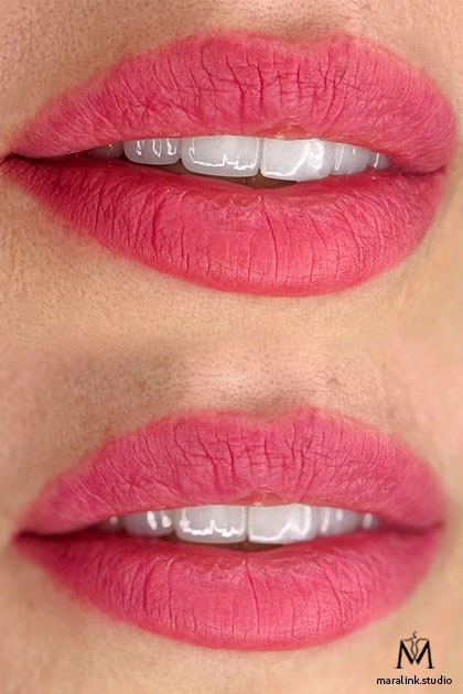 Lip Blush — Healed Results — permanent makeup by Maral at Maralink Studio, Richmond Hill